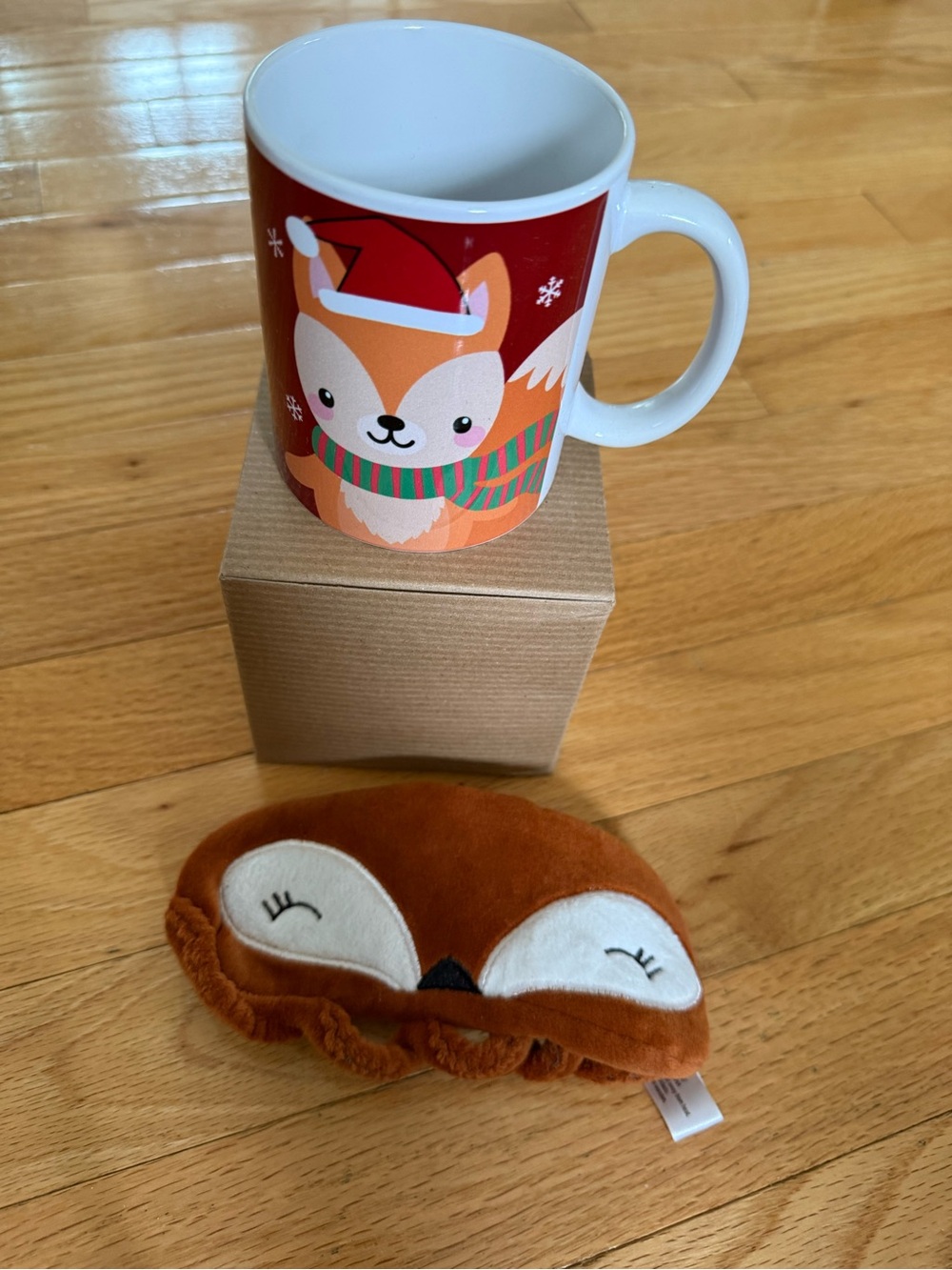 Rebel Athletic Festive Fix Ceramic Holiday Mug and Plush fox sleep mask set